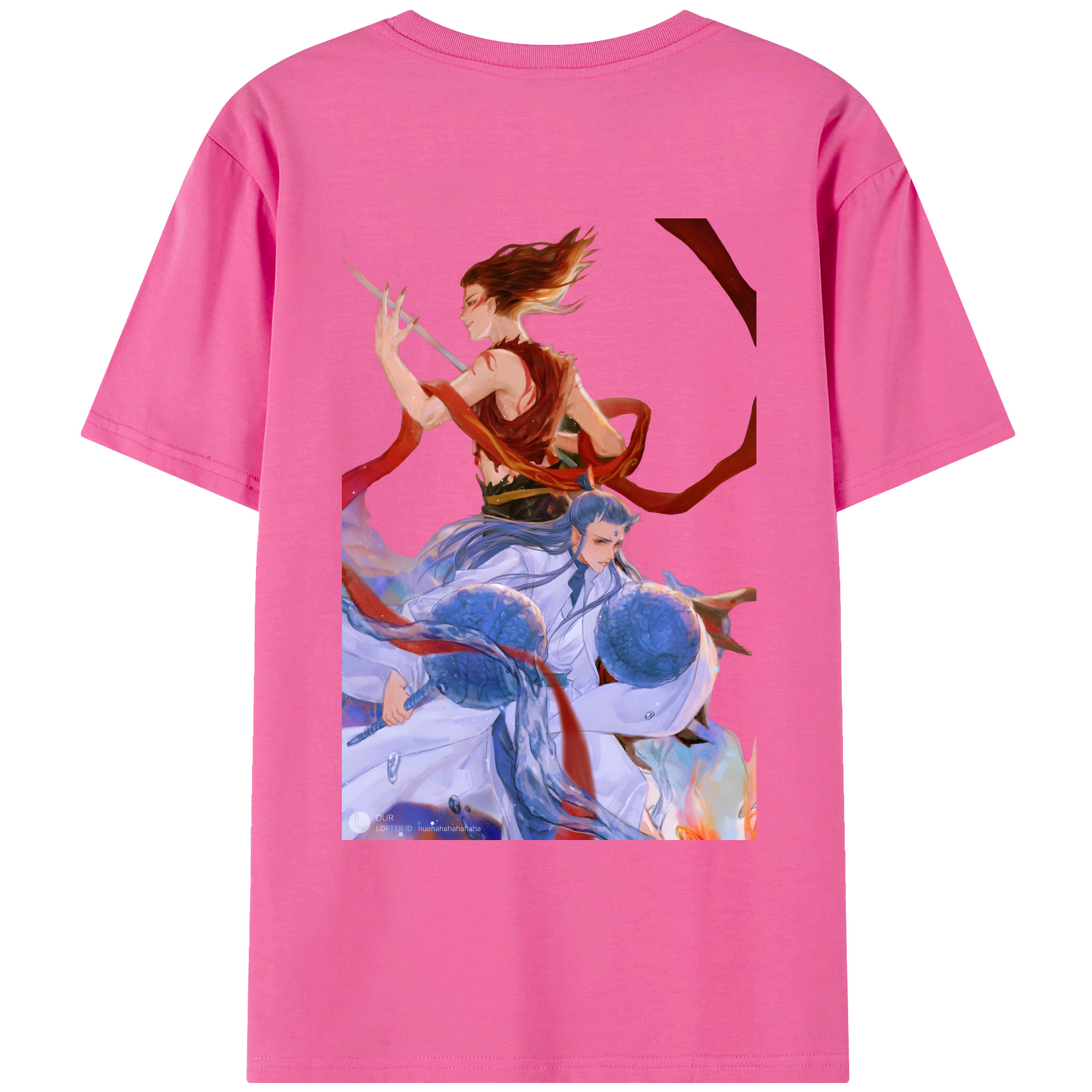 （画像用） Ne Zha 2 ナタ 魔童の大暴れ レディース半袖Tシャツ(バックプリント)